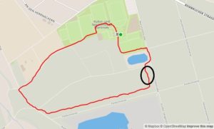 Der schwarze Kreis markiert den Streckenabschnitt